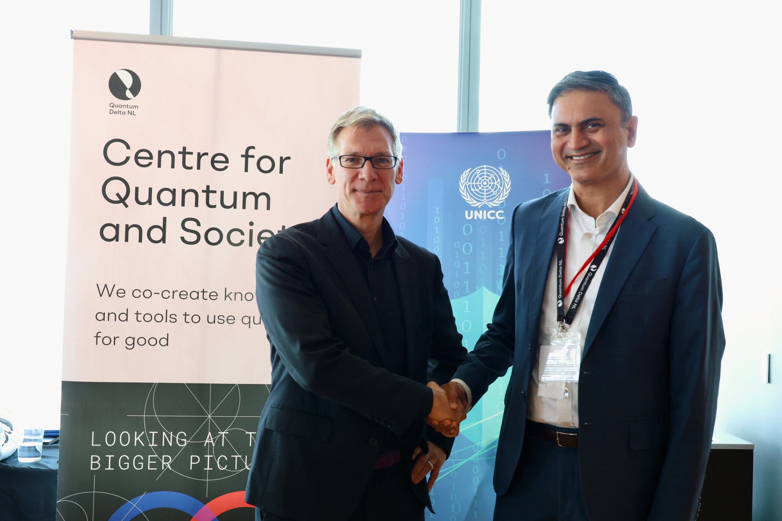 A photo of UNICC Director with Strategic Partnerships Lead at Quantum Delta NL.